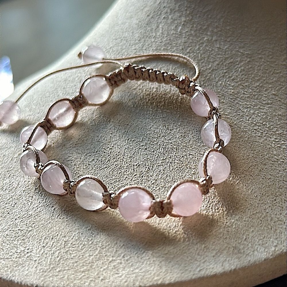Adjustable Rose Quartz Stone Bracelet